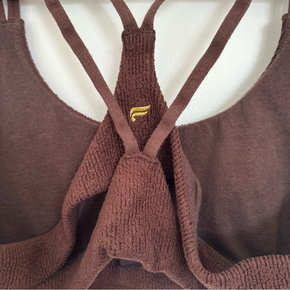 Fabletics Chocolate Brown Fuzzy Sports Bra Principal Cozy Cord Bralette XL - Picture 9 of 9